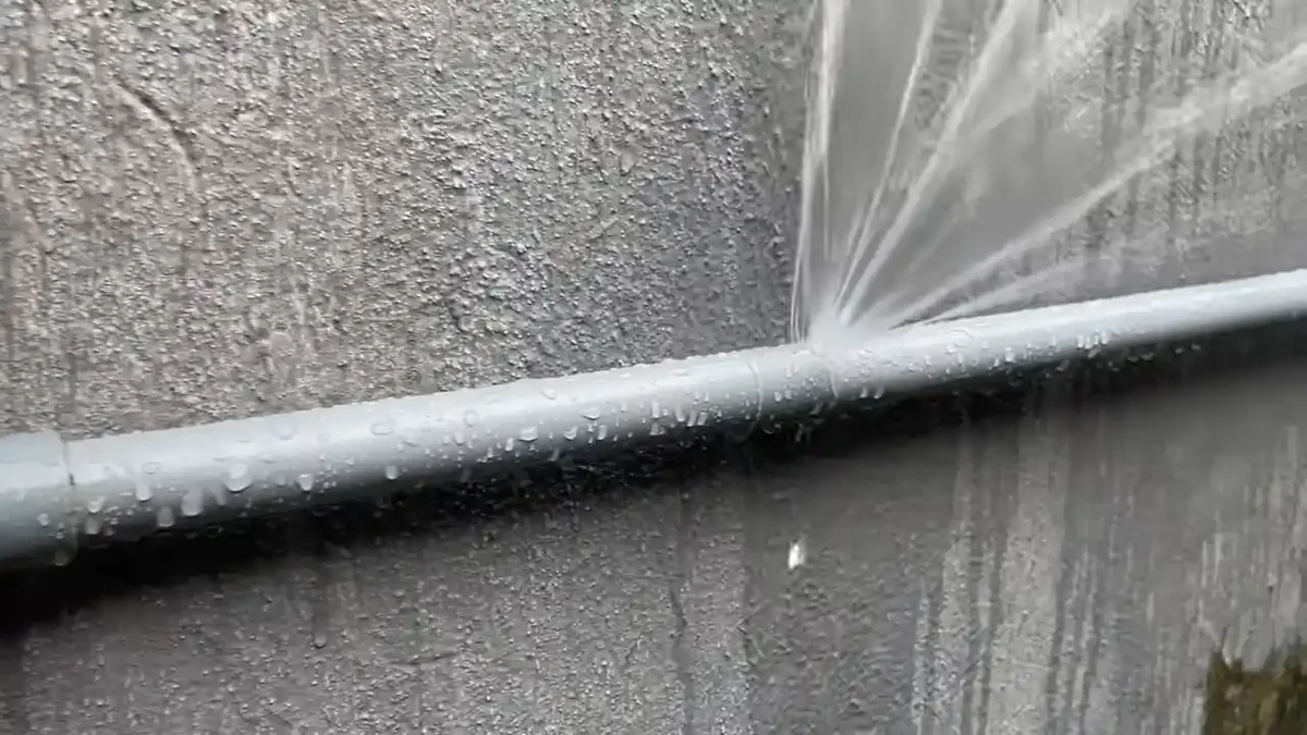 Corroded copper pipe with pinhole leak in a Boulder home, soft water corrosion